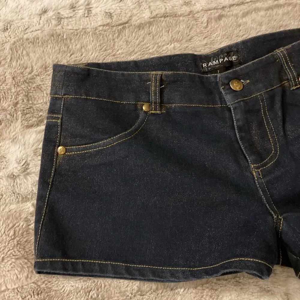 𝅺: : RAMPAGE Low Rise “Shimmer” Denim Shorts : :